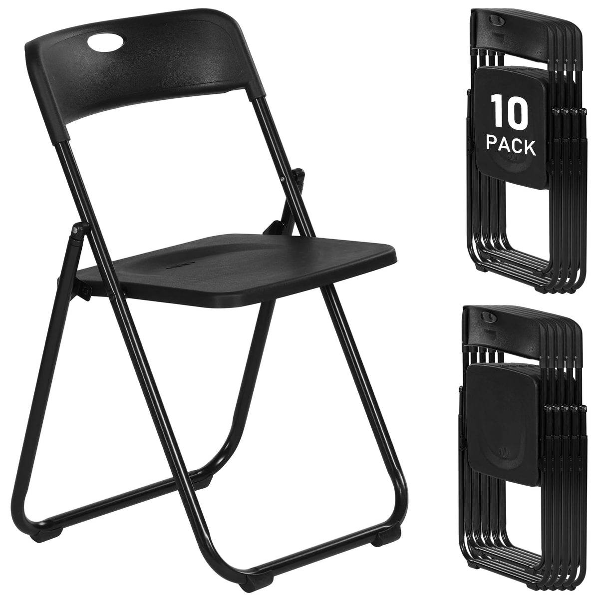 Black Plastic Folding Chairs L2567