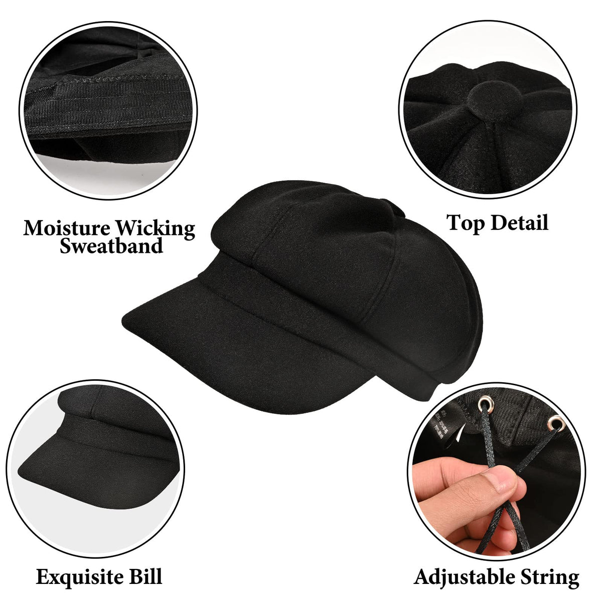 Wool Blend Newsboy Cap E154