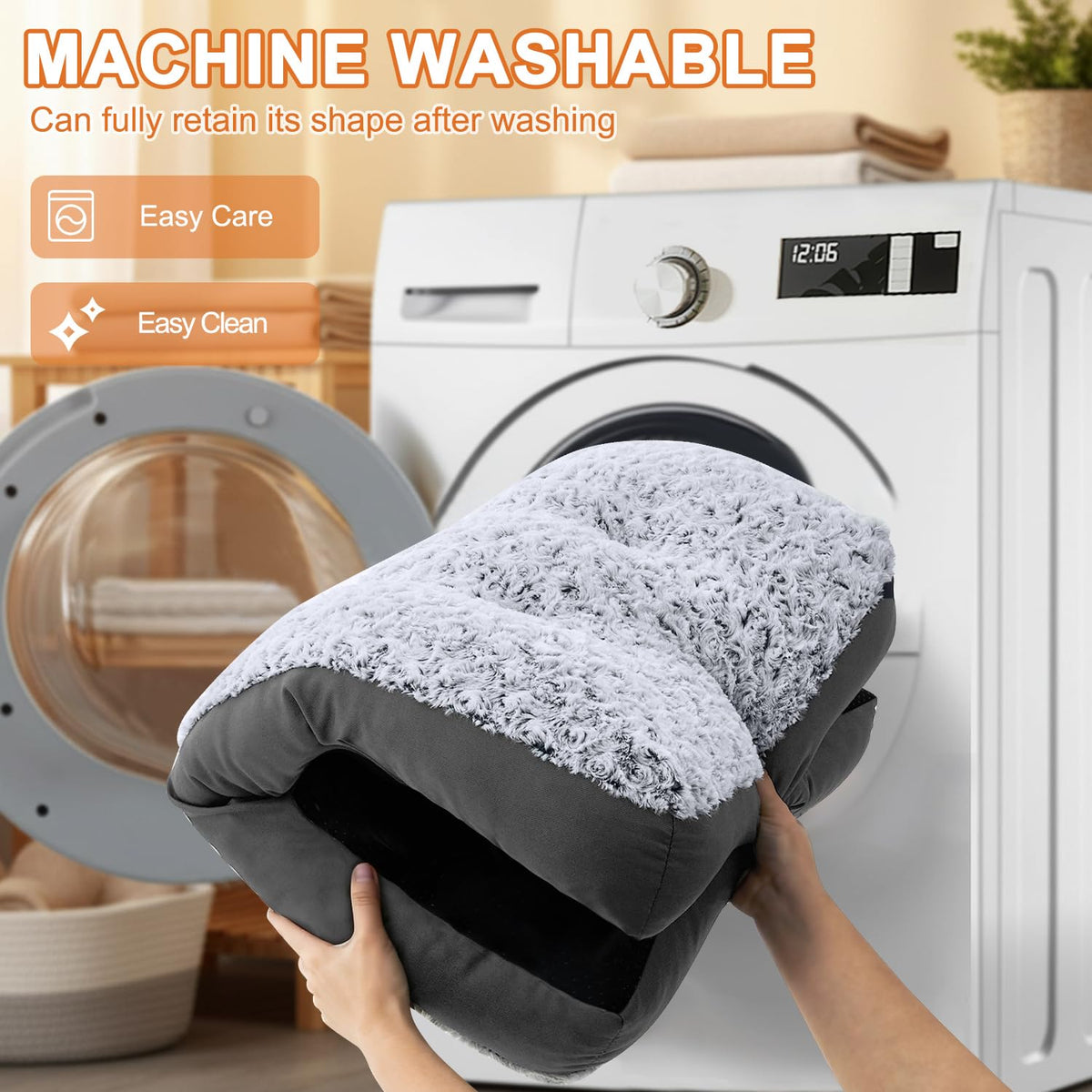 Washable Dog Bed 35 Inch Grey S41910