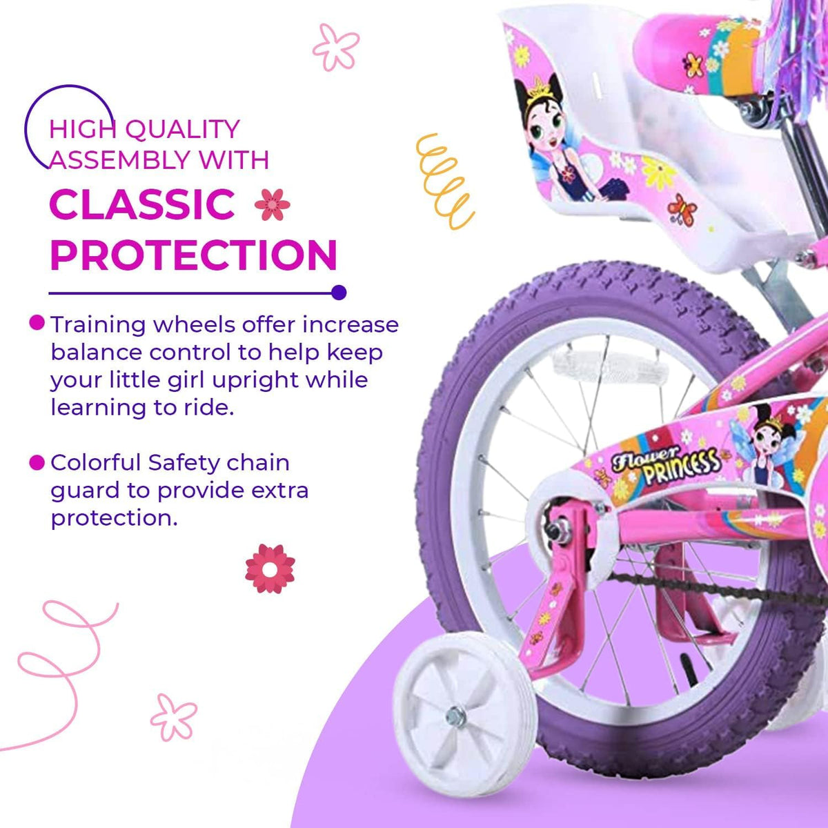 16-Inch Girls BMX Bike with Training Wheels H174879