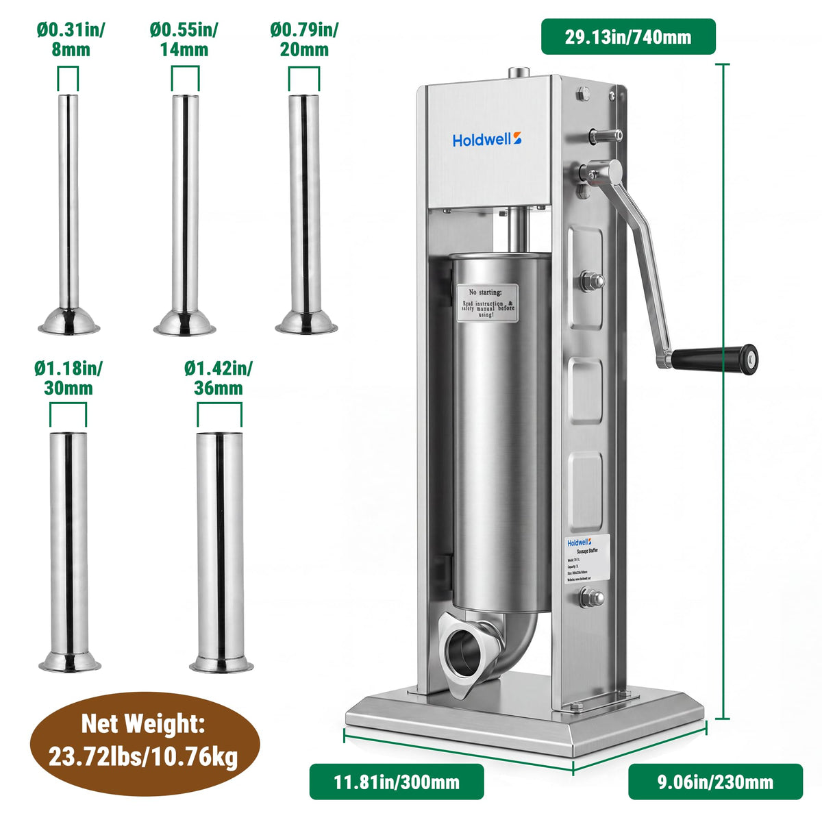 7L Stainless Steel Vertical Sausage Stuffer R85913