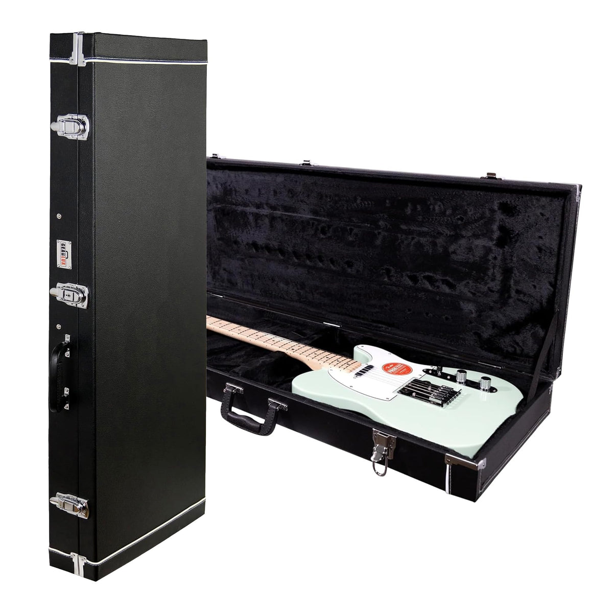 Electric Guitar Hard Case with Lock and Key, Black Q82157