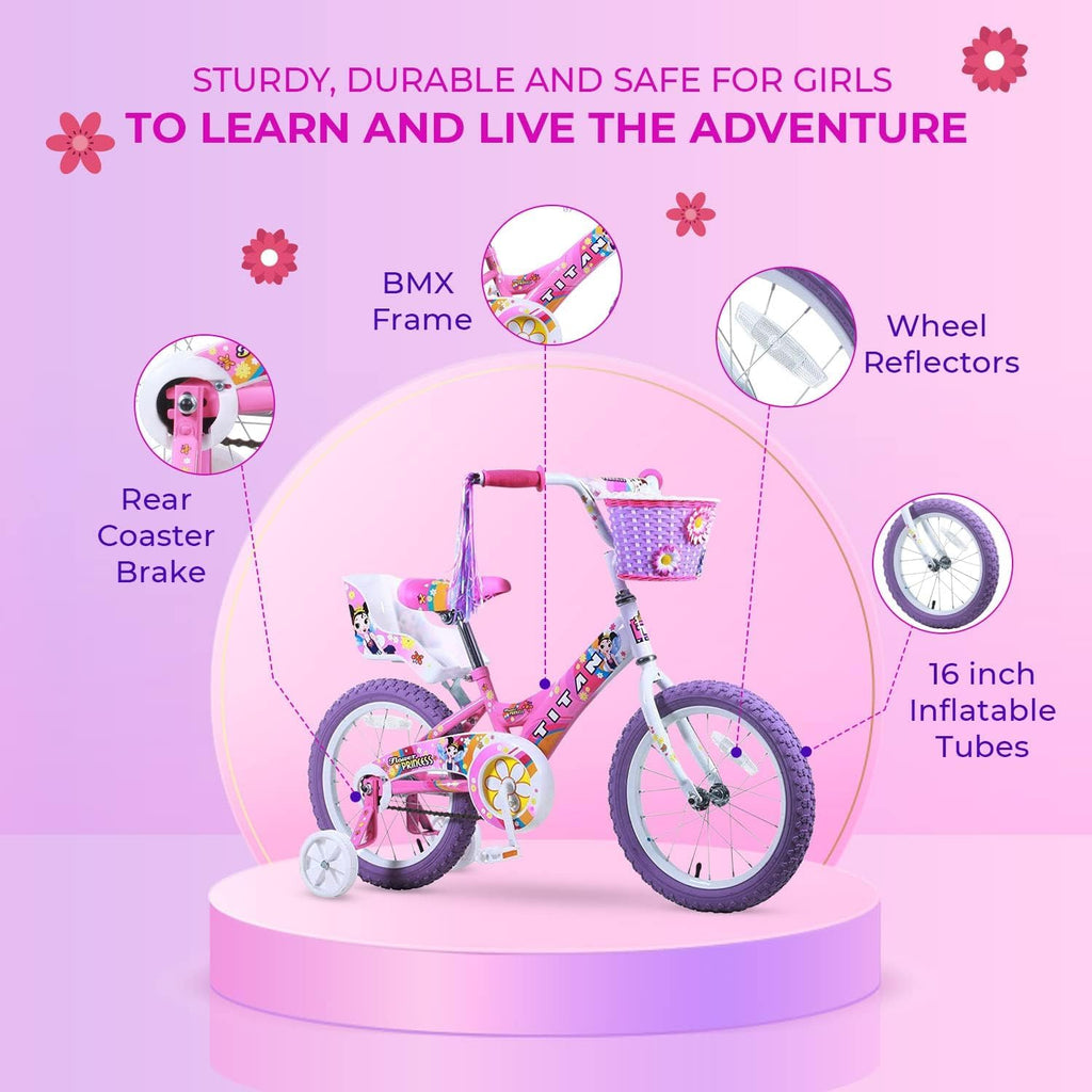 16-Inch Girls BMX Bike with Training Wheels H174879