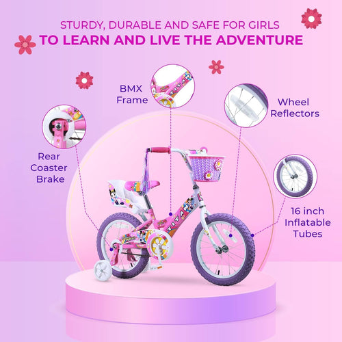 16-Inch Girls BMX Bike with Training Wheels H174879