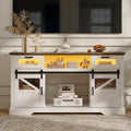 TV Stand with Storage Cabinet and Sliding Barn Doors L1056