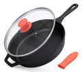 10" Pre-Seasoned Cast Iron Skillet with Glass Lid D213625
