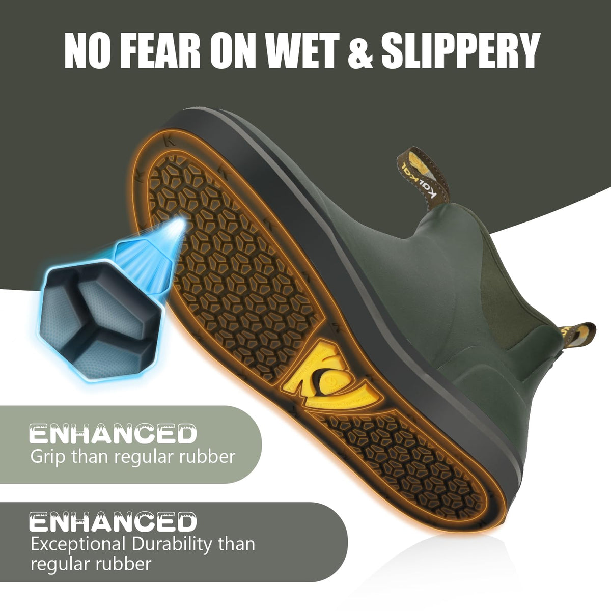 Waterproof Rubber Ankle Deck Boots with Memory Foam Q640176