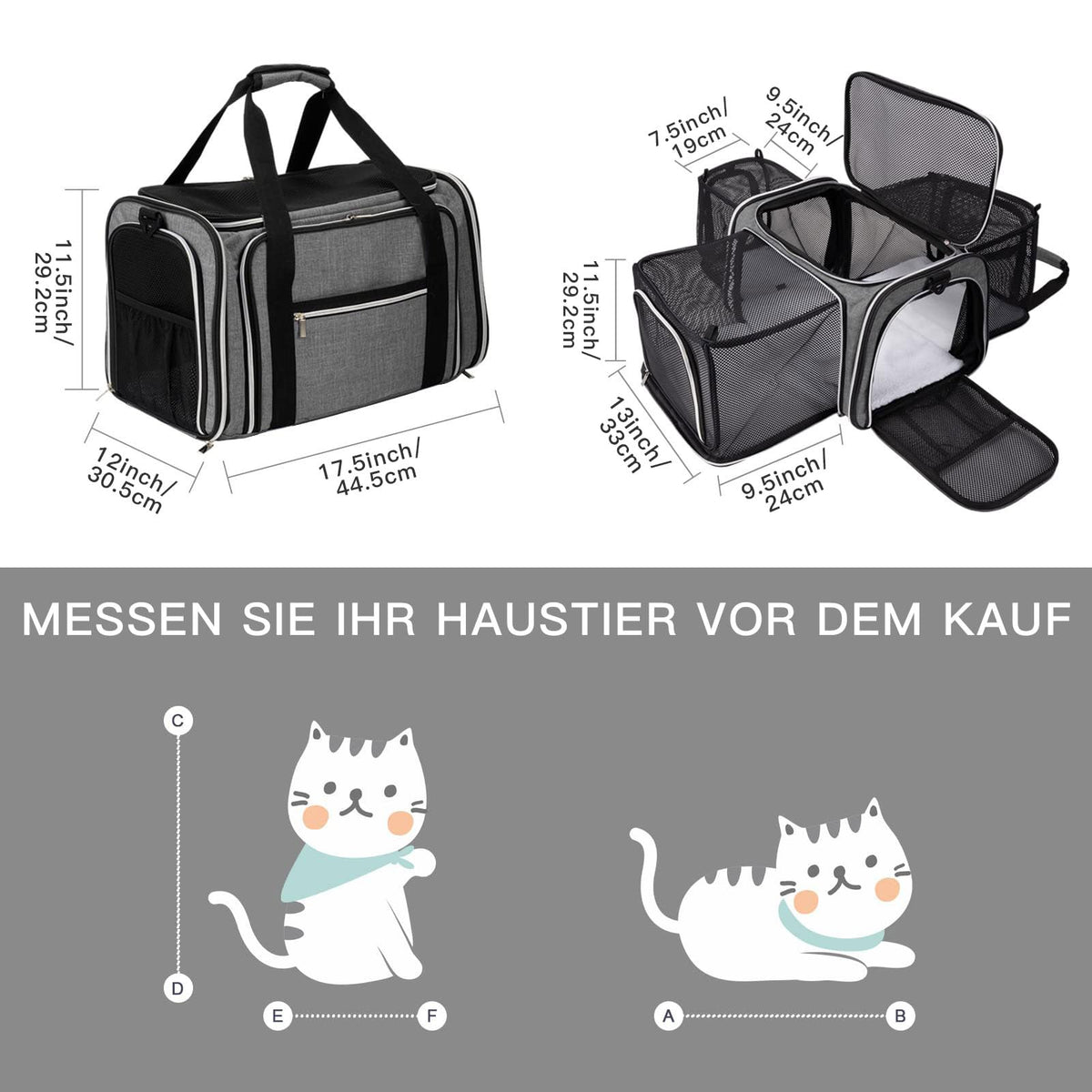 Airline Approved Soft Side Pet Carrier with Fleece Pad O987