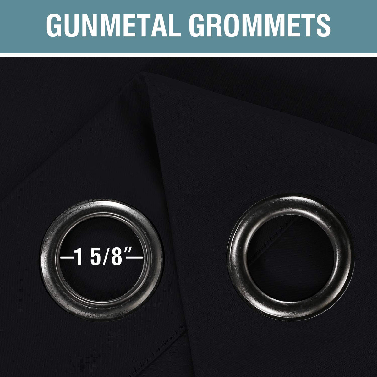 100% Blackout Thermal Insulated 96 inch Grommet Curtains V163054