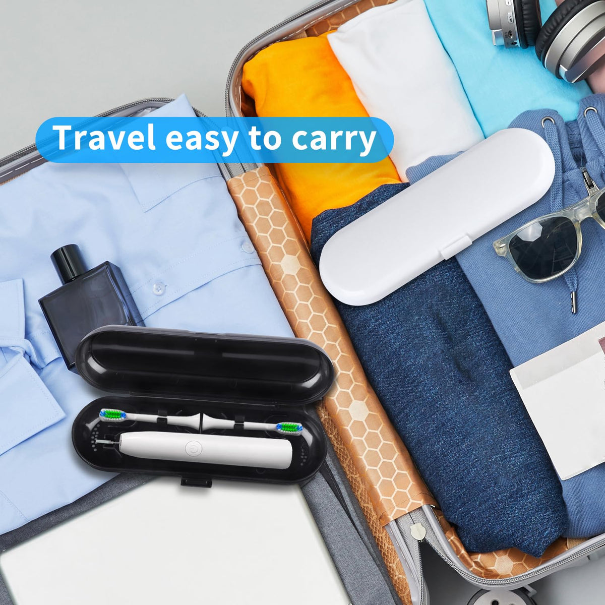 2 Pack Portable Electric Toothbrush Travel Case M629