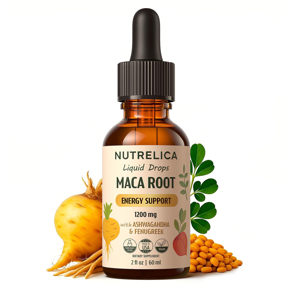 Maca Root with Ashwagandha & Fenugreek 1200mg Vegan G520622