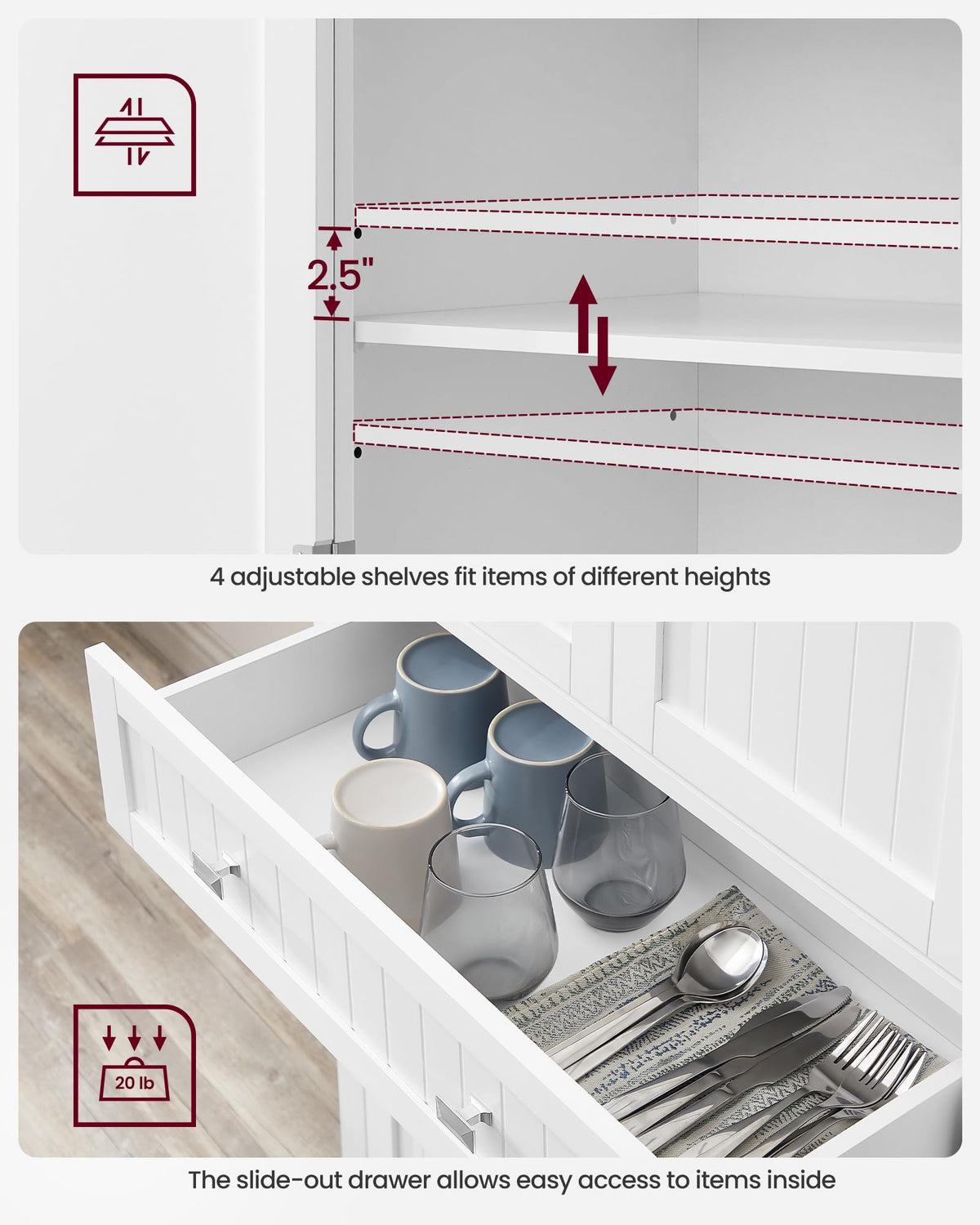 Freestanding Tall Cabinet with Drawer T907183