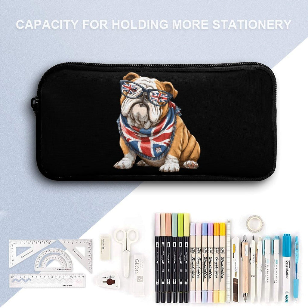 English Bulldog UK Flag Backpack with Lunch Box Pencil Case N978