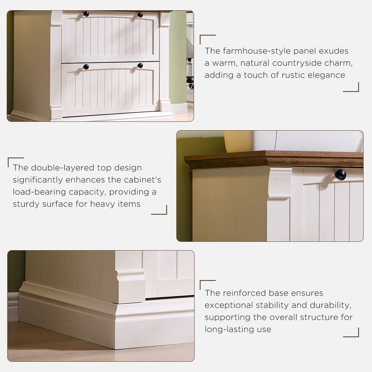 Antique White 2 Drawer File Cabinet C5069