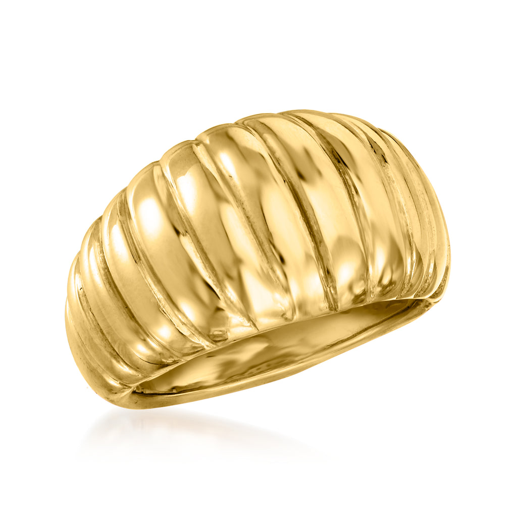 18kt Yellow Gold Electroform Dome Ring Y6306