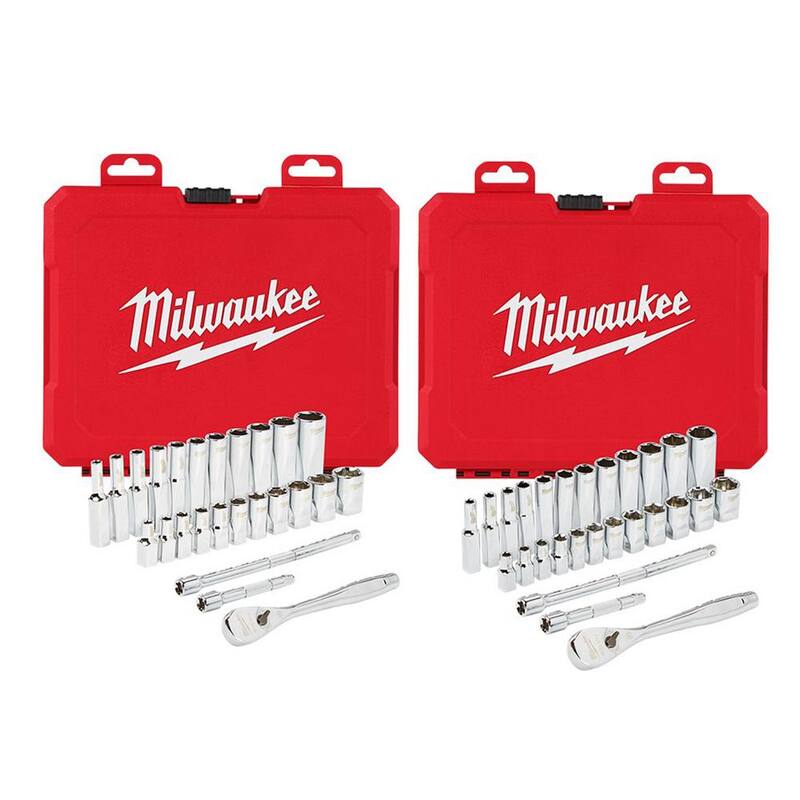 1/4 in. Drive SAE/Metric Ratchet and Socket Mechanics Tool Set (54-Piece) K416