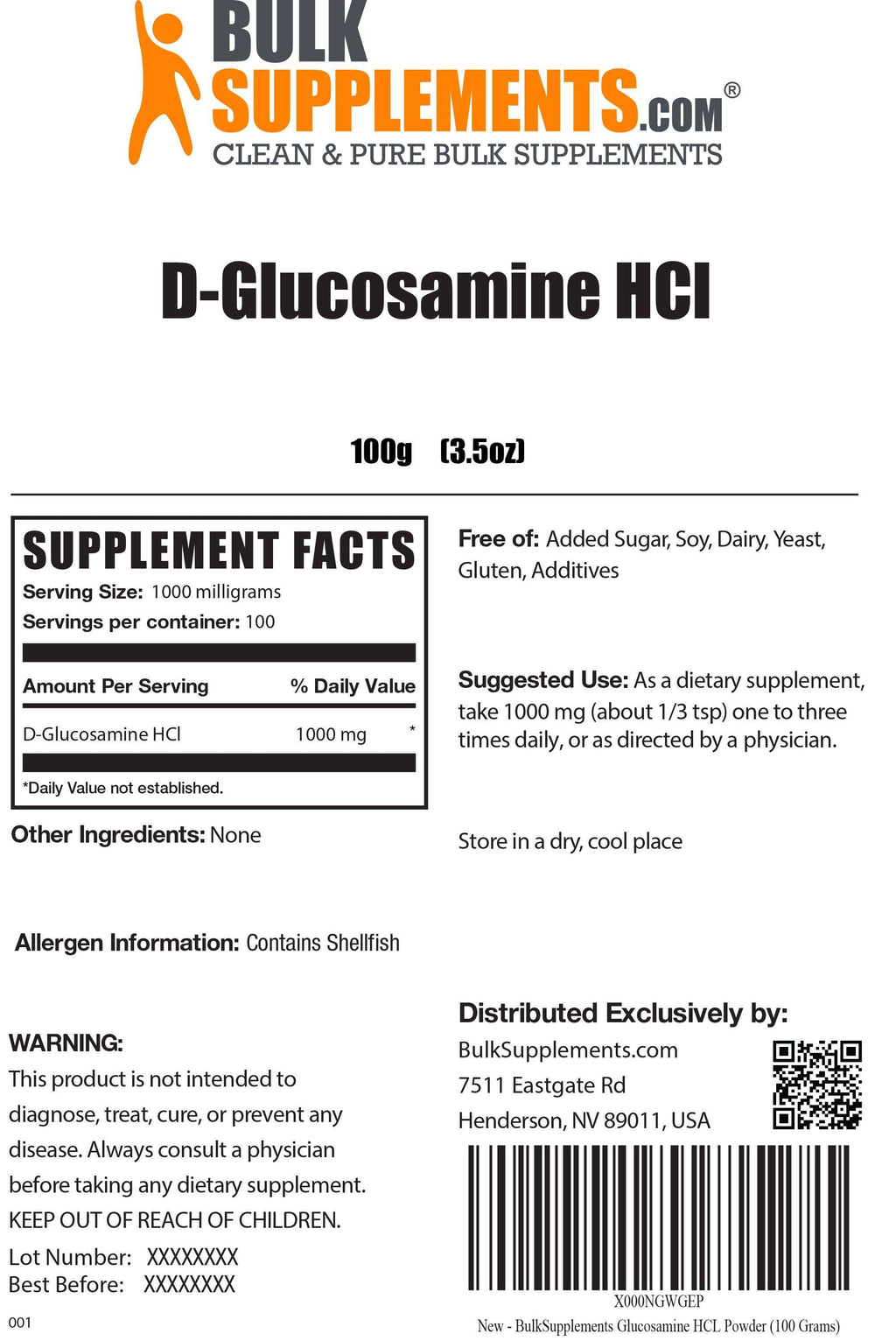 Pure Glucosamine HCL Powder D689
