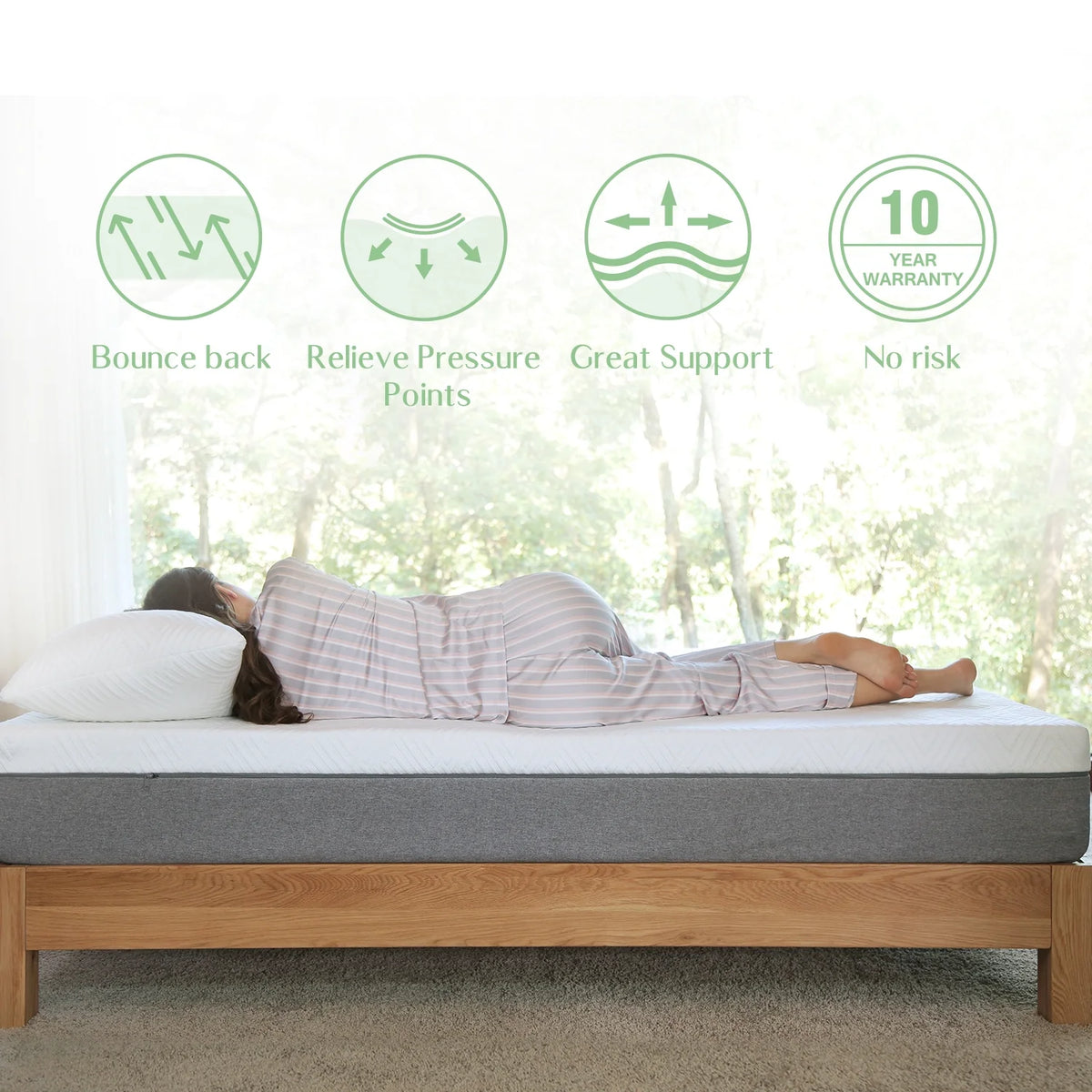 10 inch Gel Memory Foam Queen Size Mattress P757