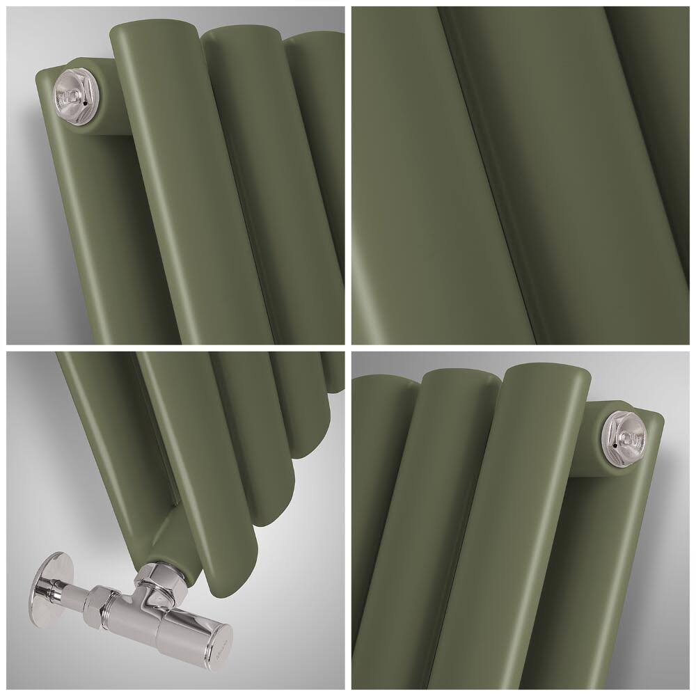 Sage Green Vertical Hot Water Radiator I8379