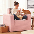 Pink Folding Sofa Bed with Ottoman T26943