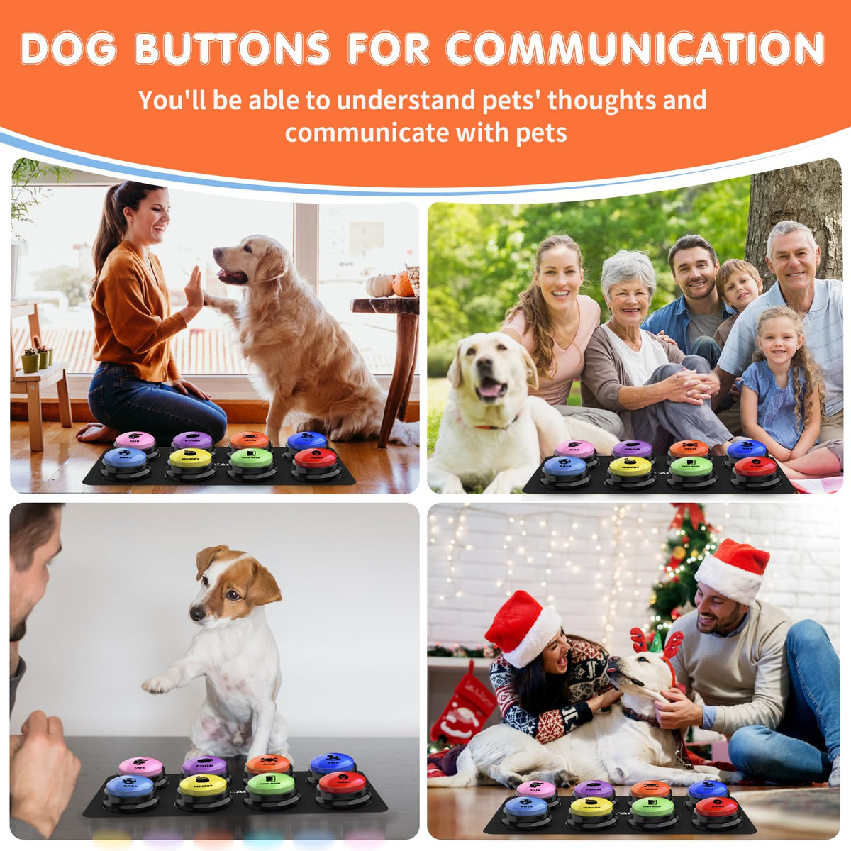 8 Recordable Sound Buttons Dog Training Toy Z4498