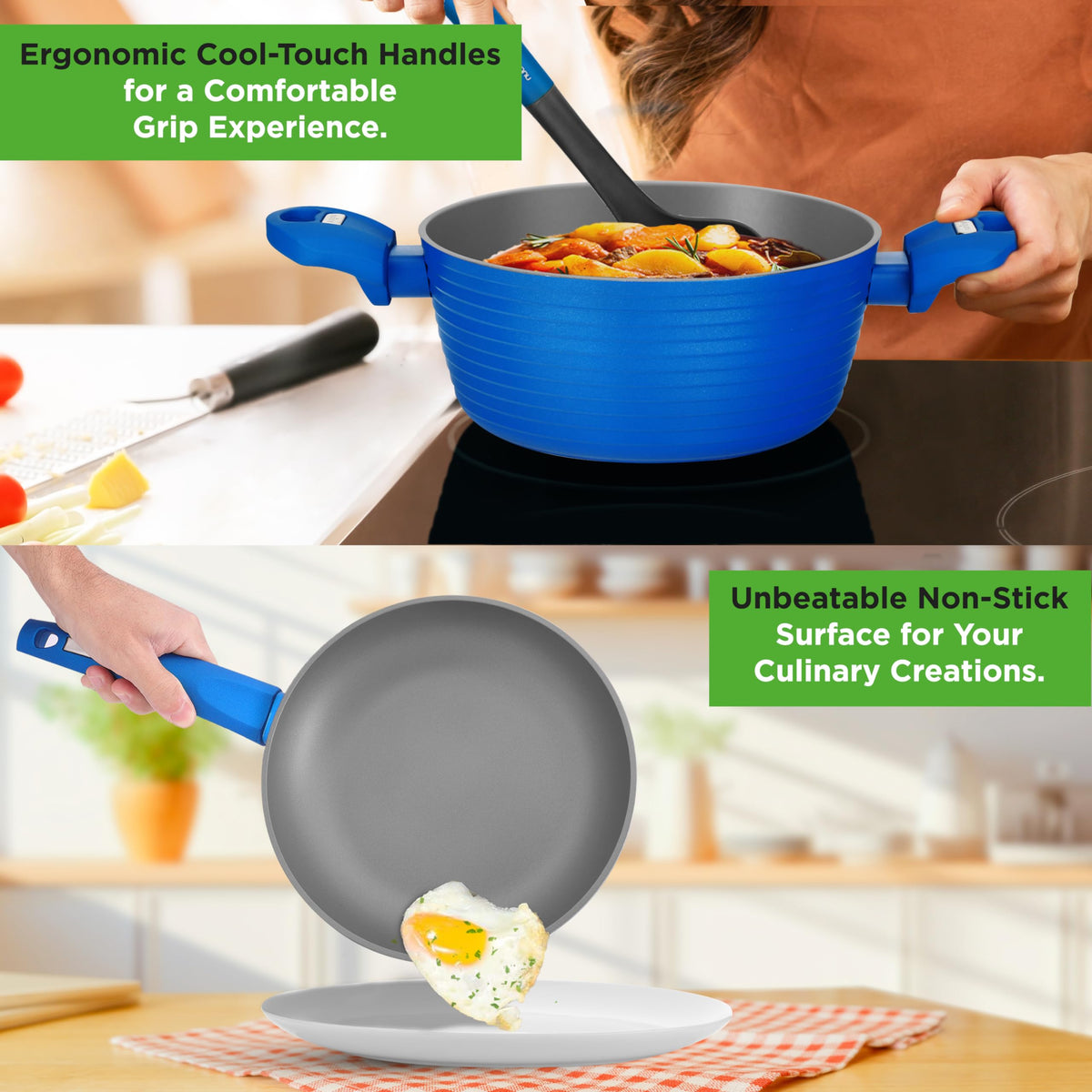 12 Pc Blue Nonstick Cookware Set Z148550