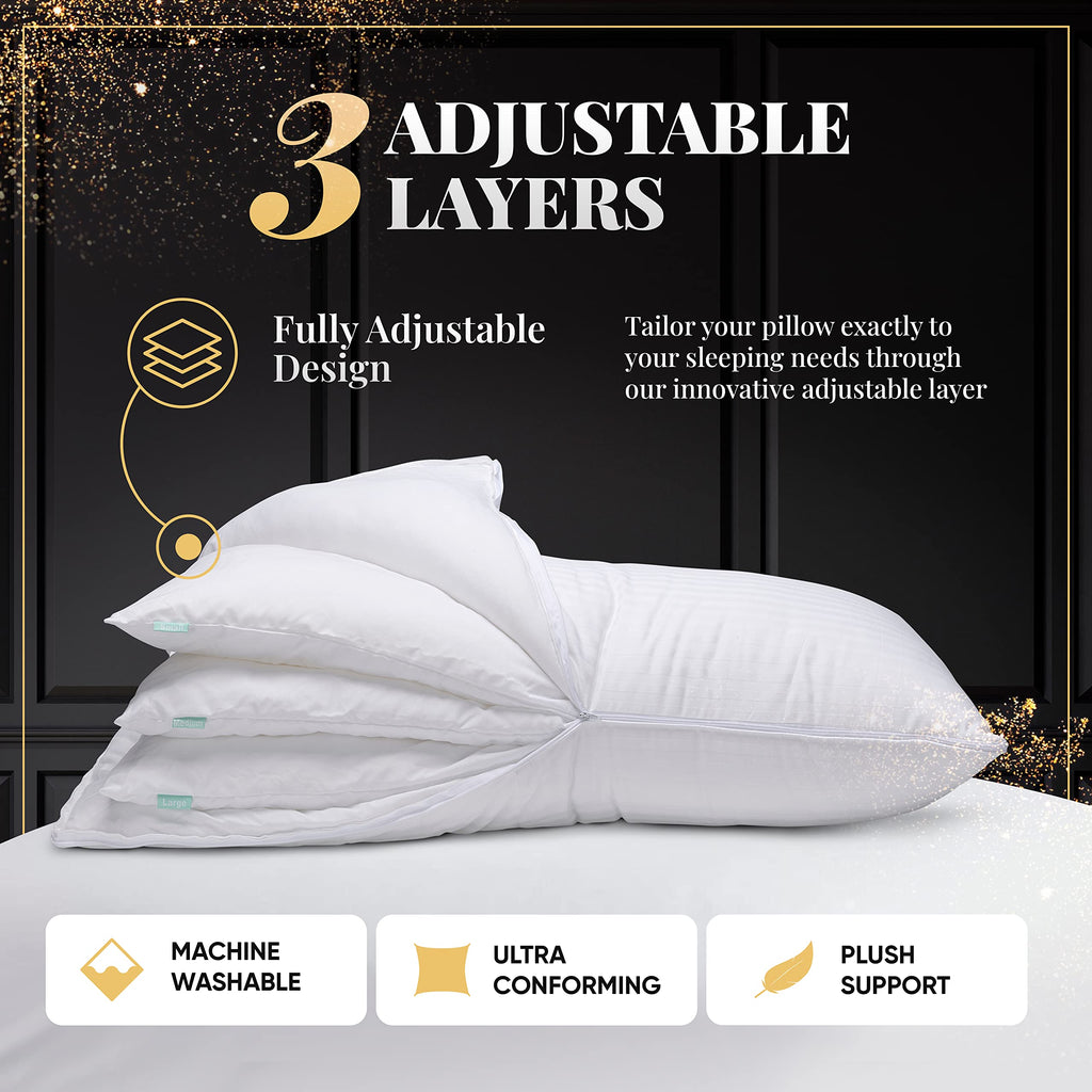 Adjustable Layer Set of 2 Pillows King M35076