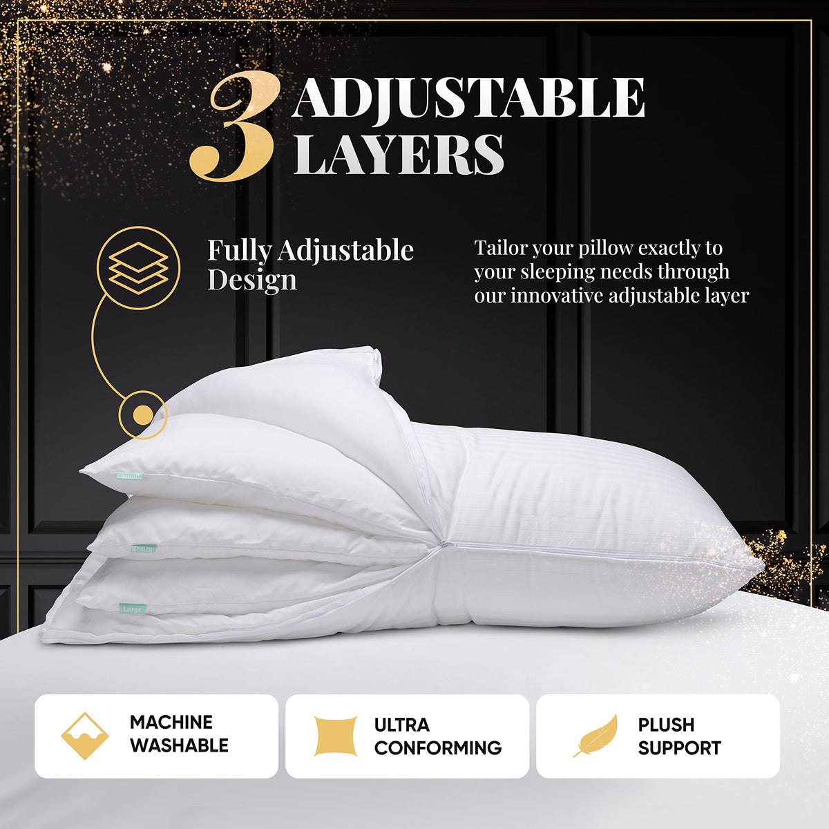 Adjustable Layer Set of 2 Pillows King M35076