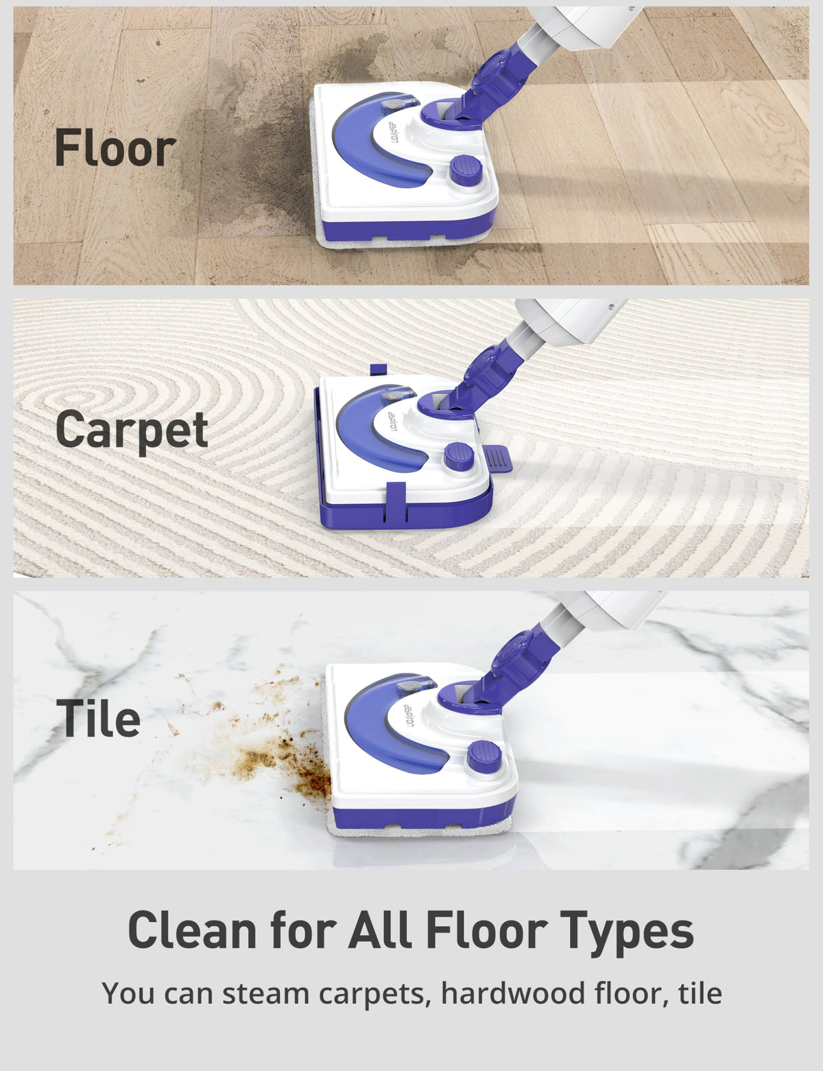 1300W Steam Mop Cleaner with 2 Washable Pads Q21752