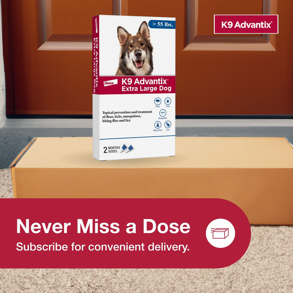 Flea, Tick & Mosquito Prevention for Dogs Over 55 lbs, 2 Treatments Y785
