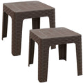 Brown Plastic Side Table Set of 2 Z873