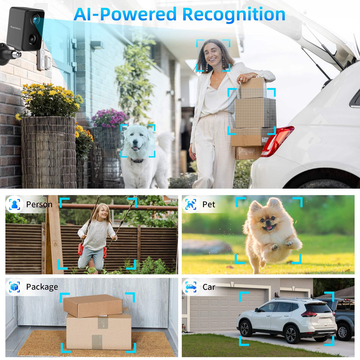 2K Wireless Outdoor Security Cameras 4 Pack M174076