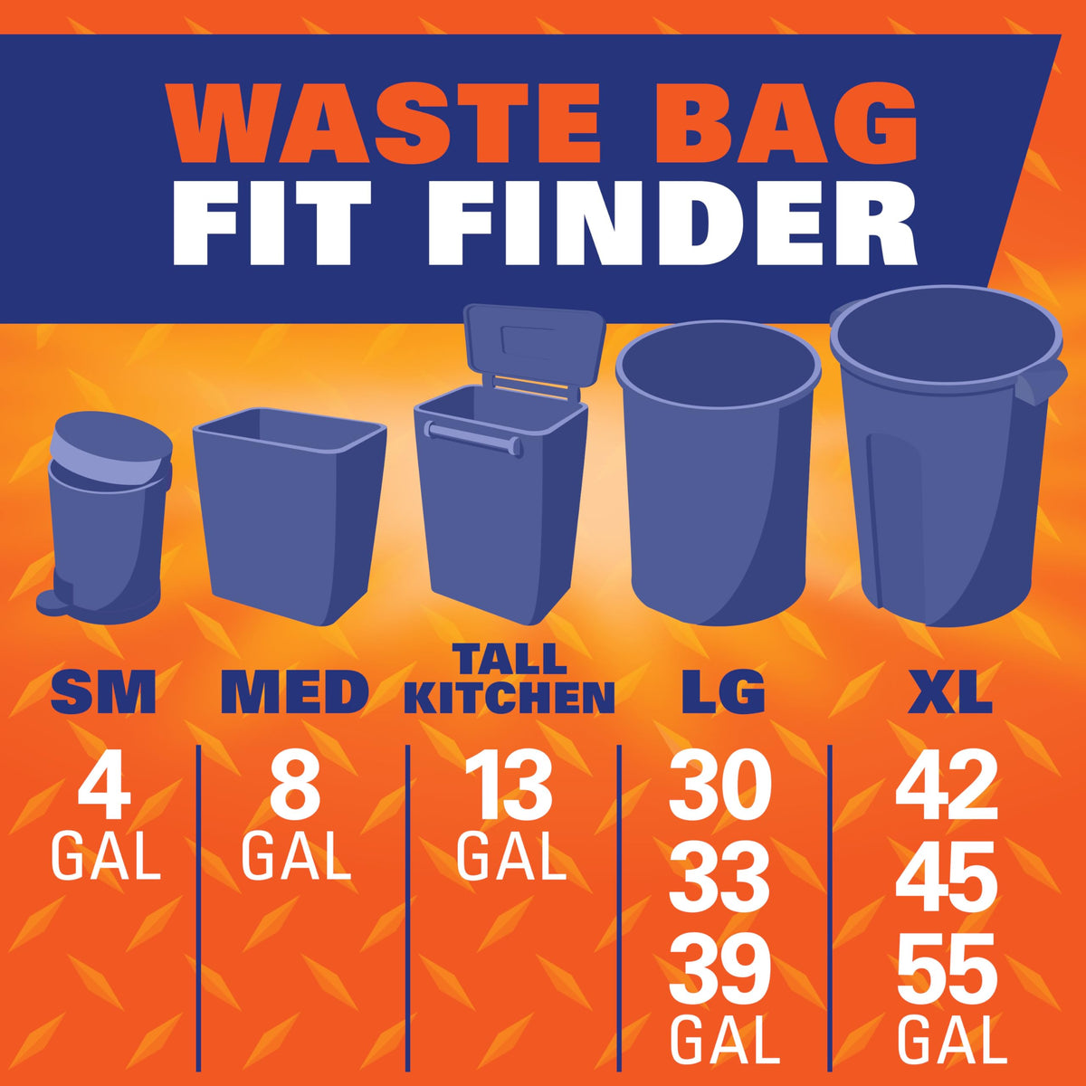 13 Gal Black Kitchen Trash Bags 80ct E706748