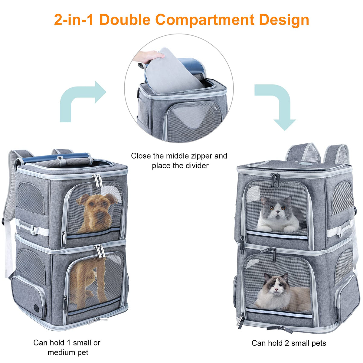 Double Compartment Pet Carrier Backpack Q3143