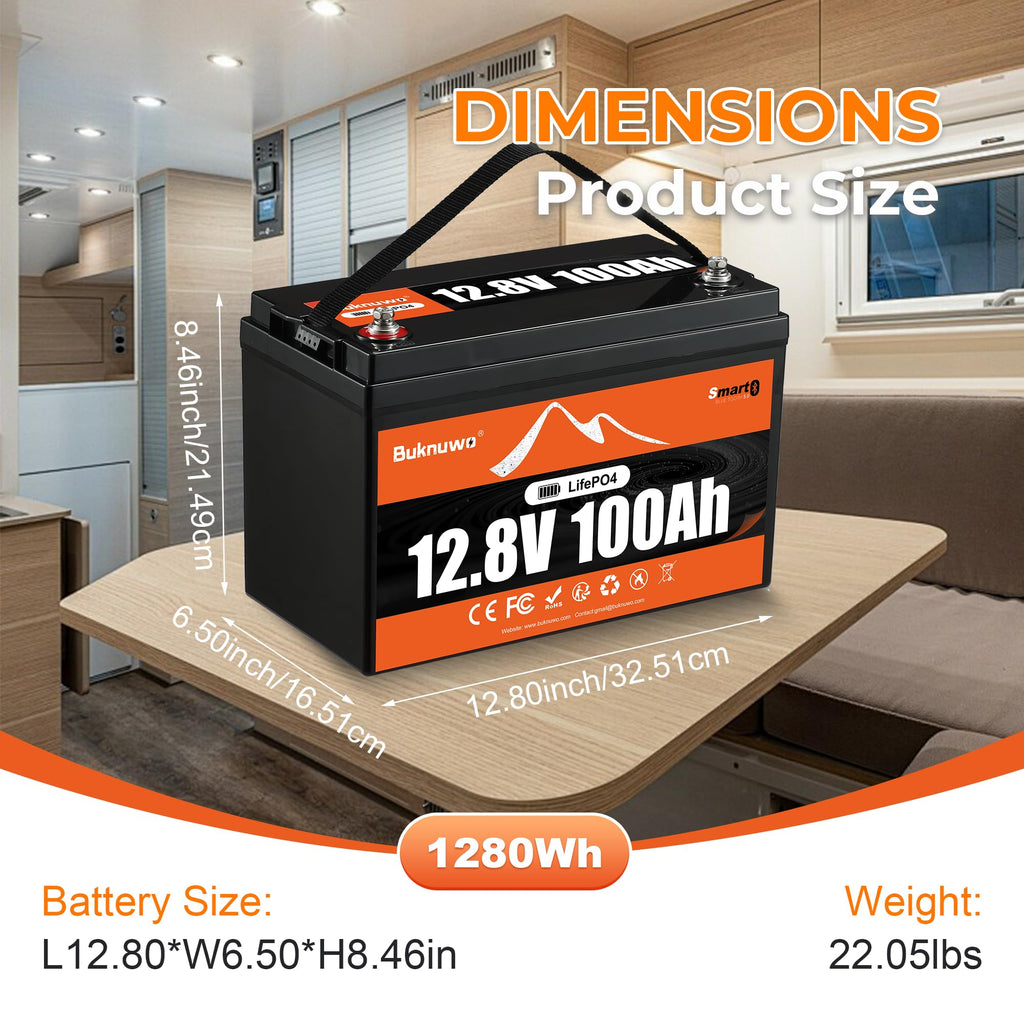 12V 100Ah LiFePO4 Lithium Battery with Bluetooth P685