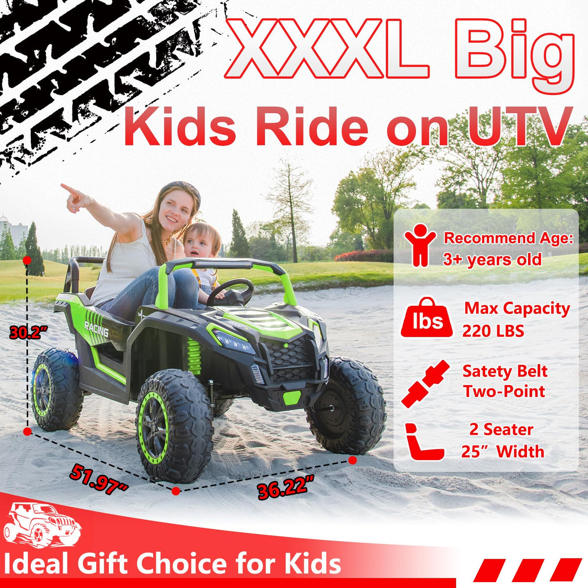 XXXL 2 Seater 24V Kids Side by Side UTV X7531