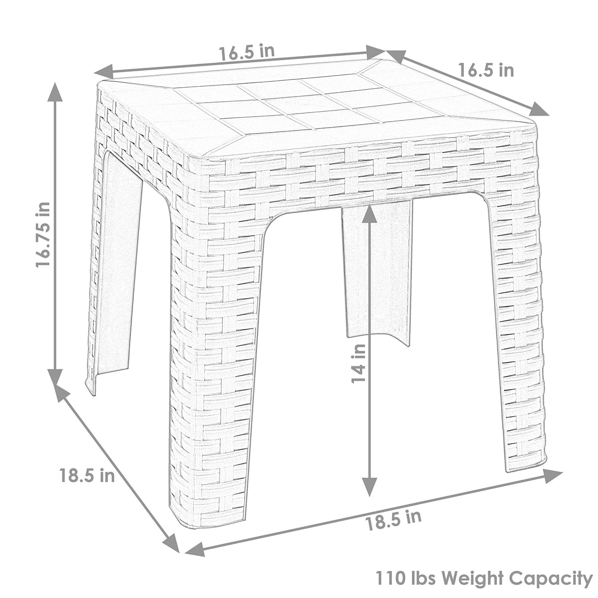 Brown Plastic Side Table Set of 2 Z873