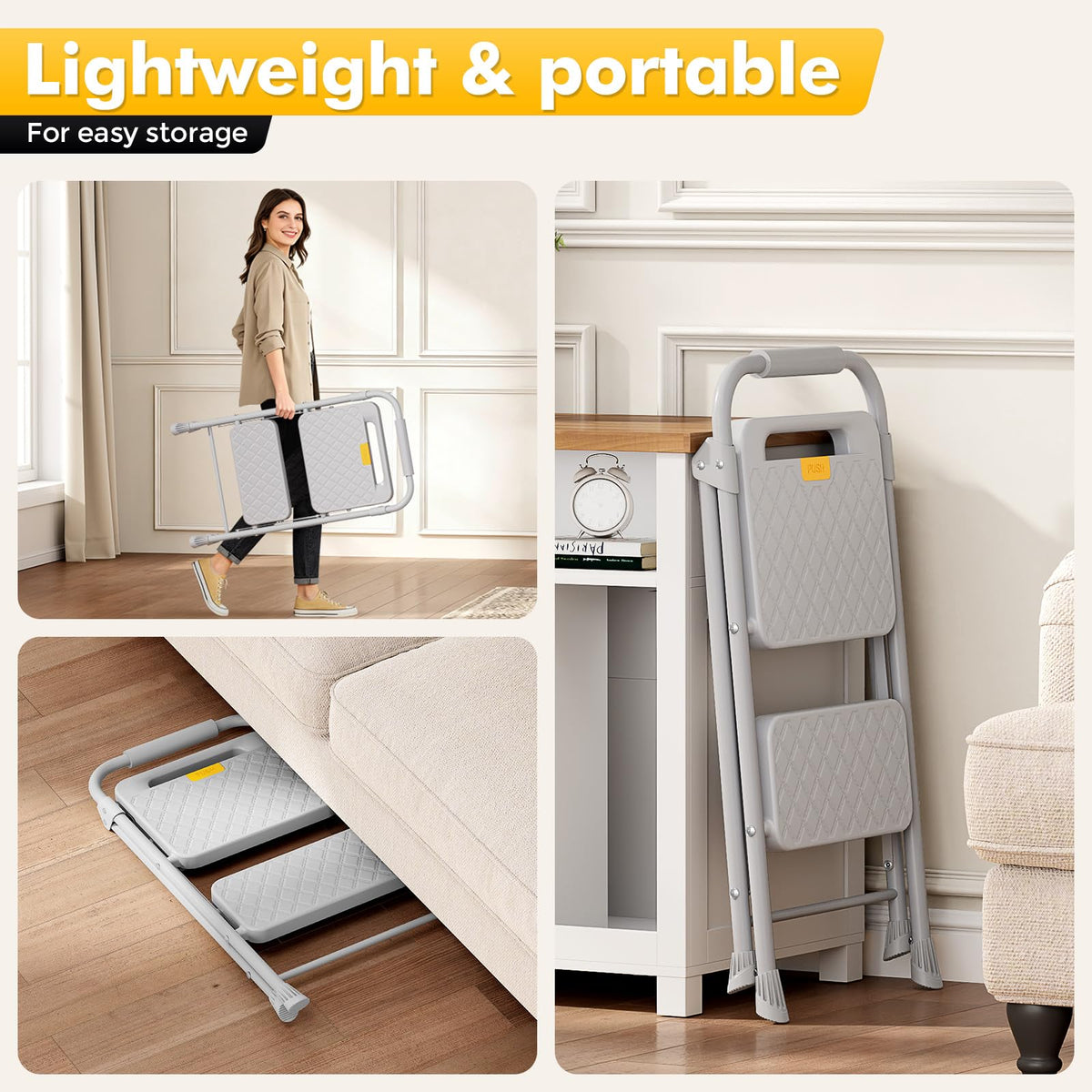 2 Step Folding Steel Ladder with Handrails O2380
