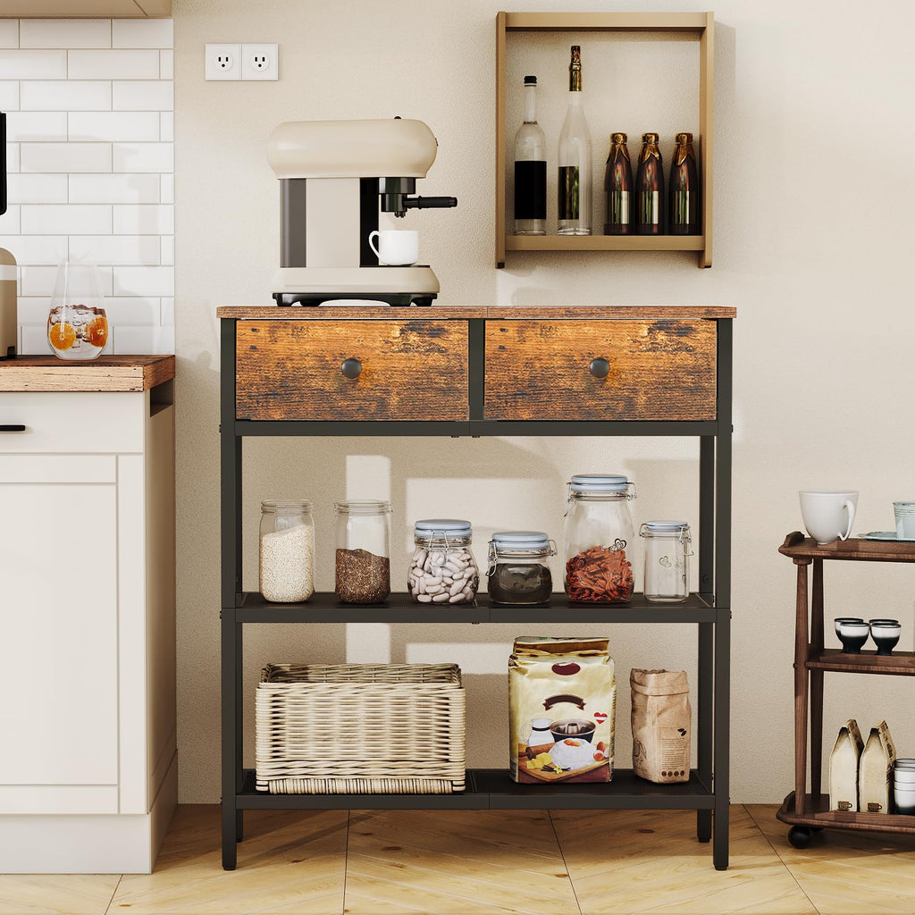 29.5" Narrow Console Table with 2 Fabric Drawers I2703