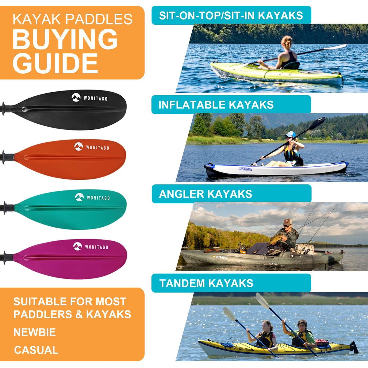 Adjustable Lightweight Carbon Fiber Kayak Paddle N205
