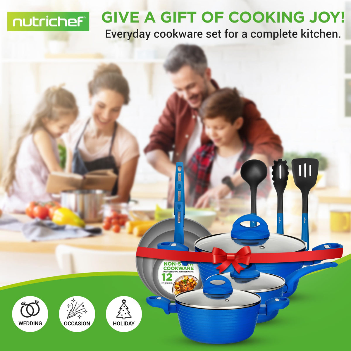 12 Pc Blue Nonstick Cookware Set Z148550