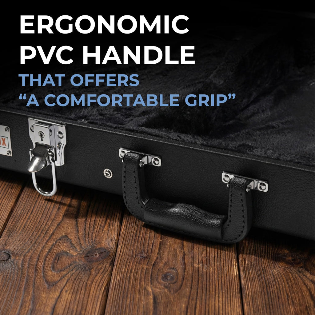 Electric Guitar Hard Case with Lock and Key, Black Q82157