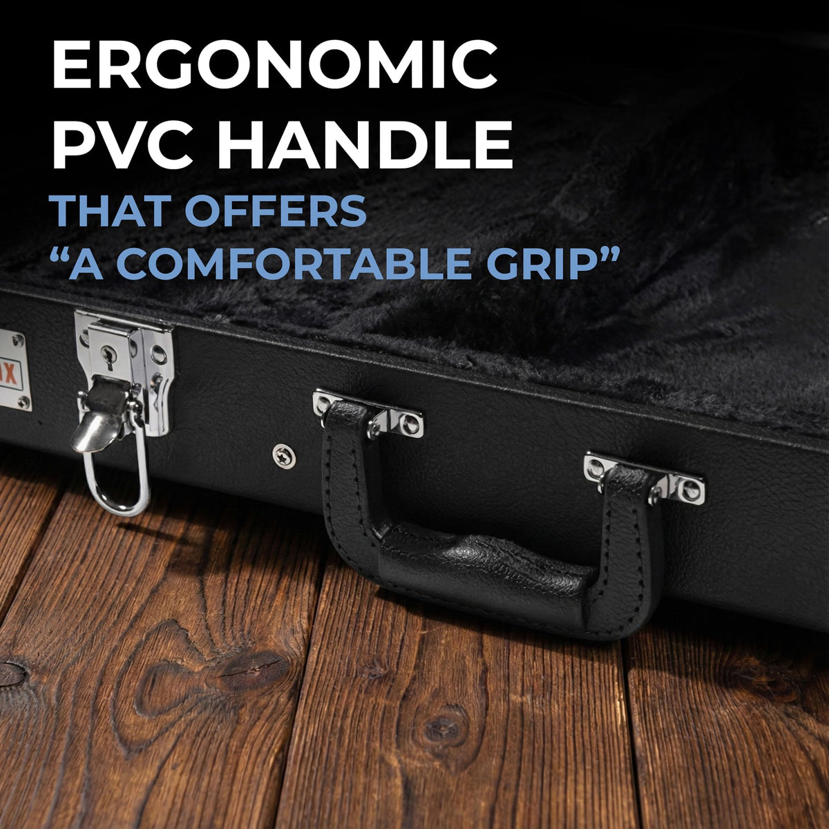 Electric Guitar Hard Case with Lock and Key, Black Q82157