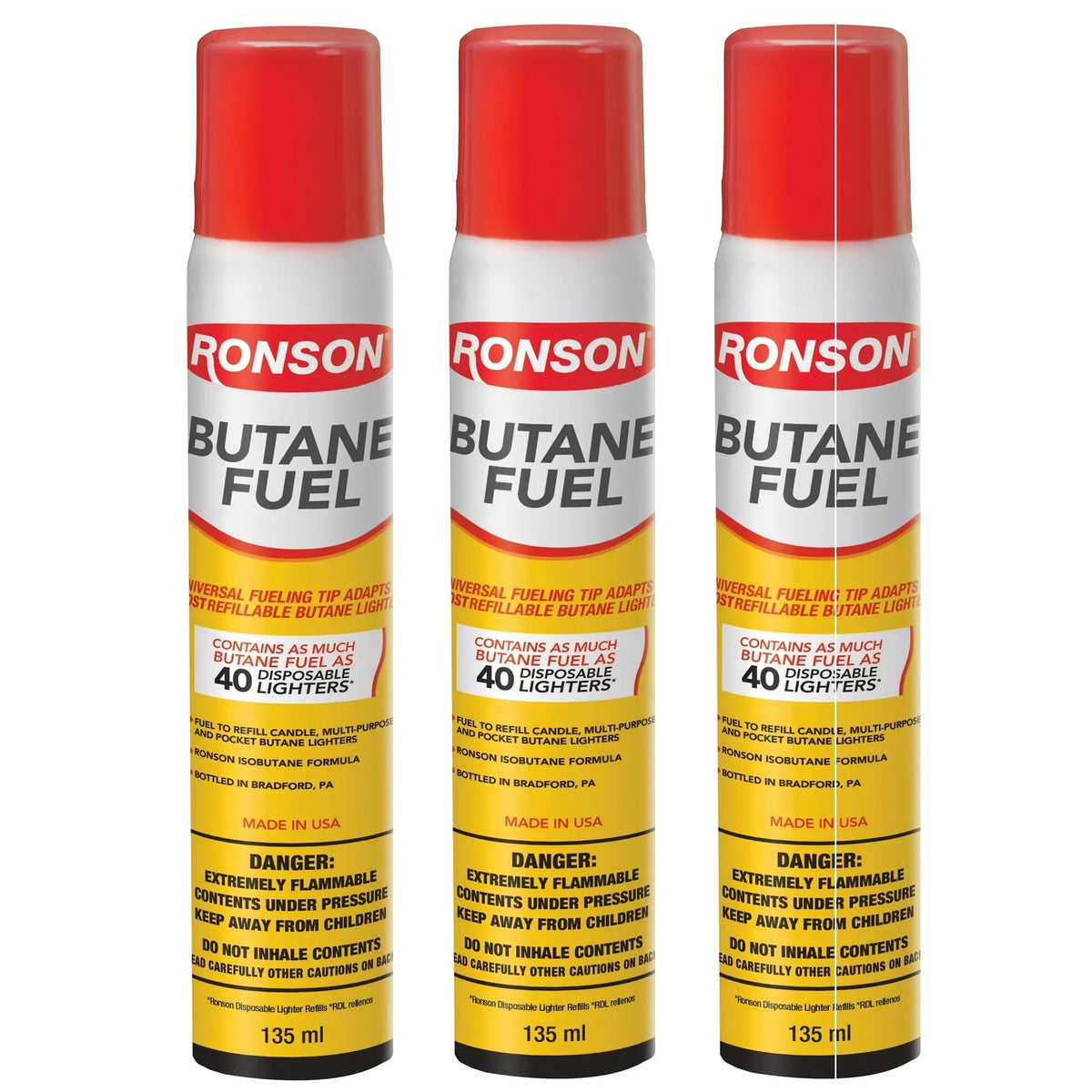 Butane Fuel Lighter Refill 3 Pack B864