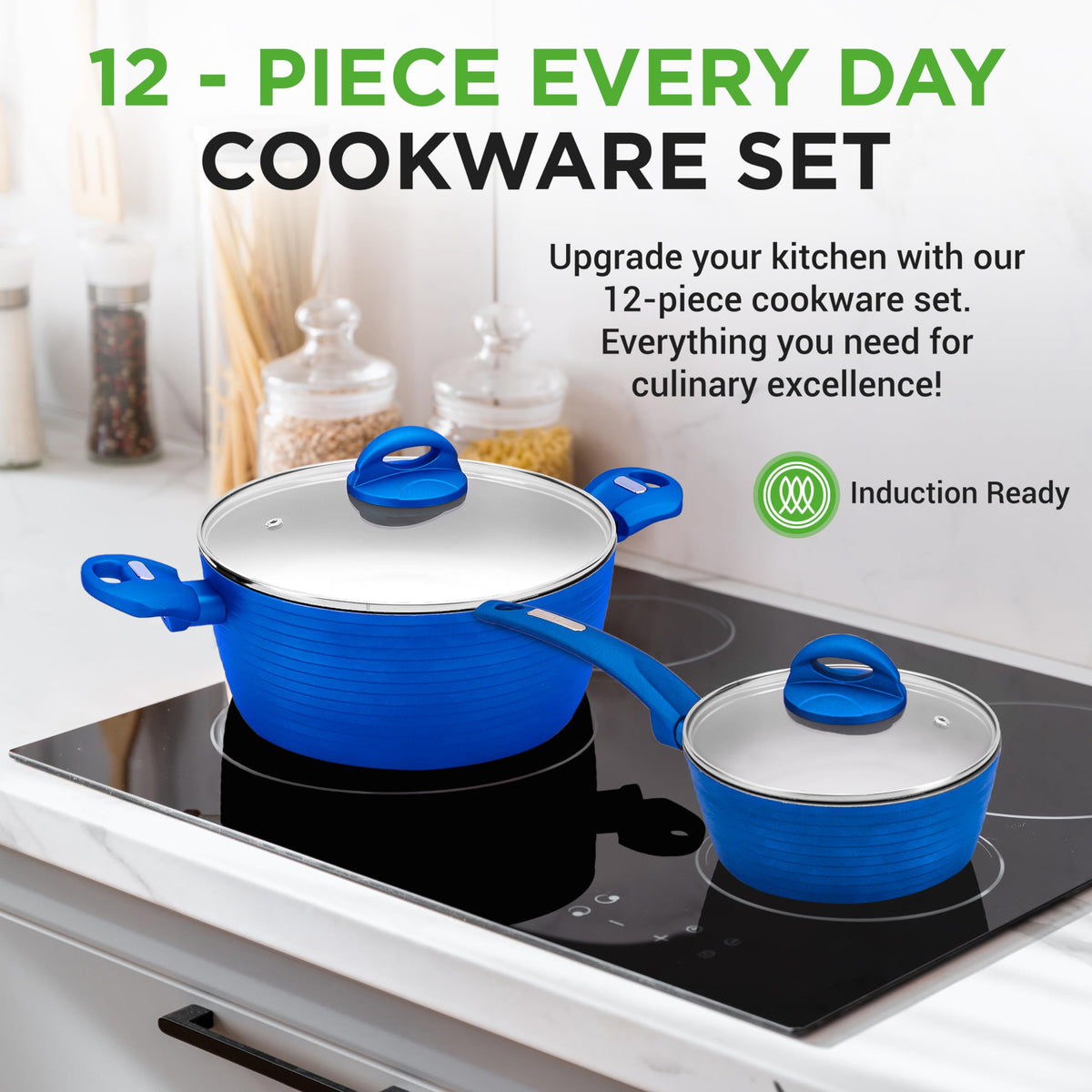 12 Pc Blue Nonstick Cookware Set Z148550