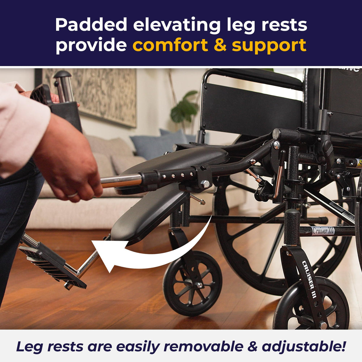 Lightweight Wheelchair Full Arms Black 18" H17285