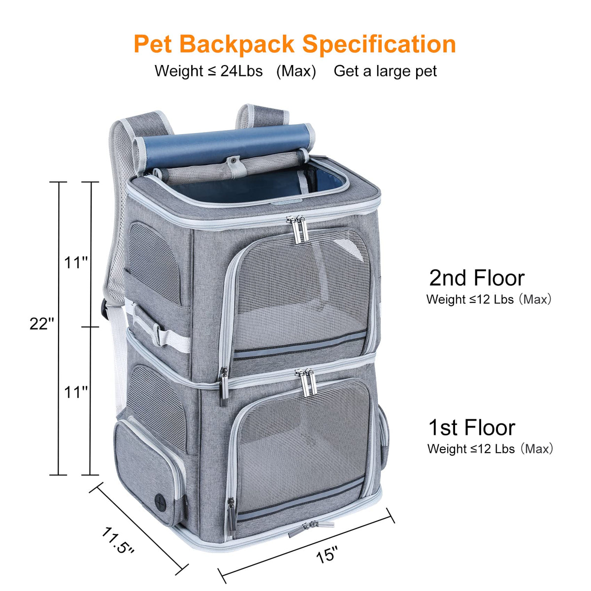 Double Compartment Pet Carrier Backpack Q3143