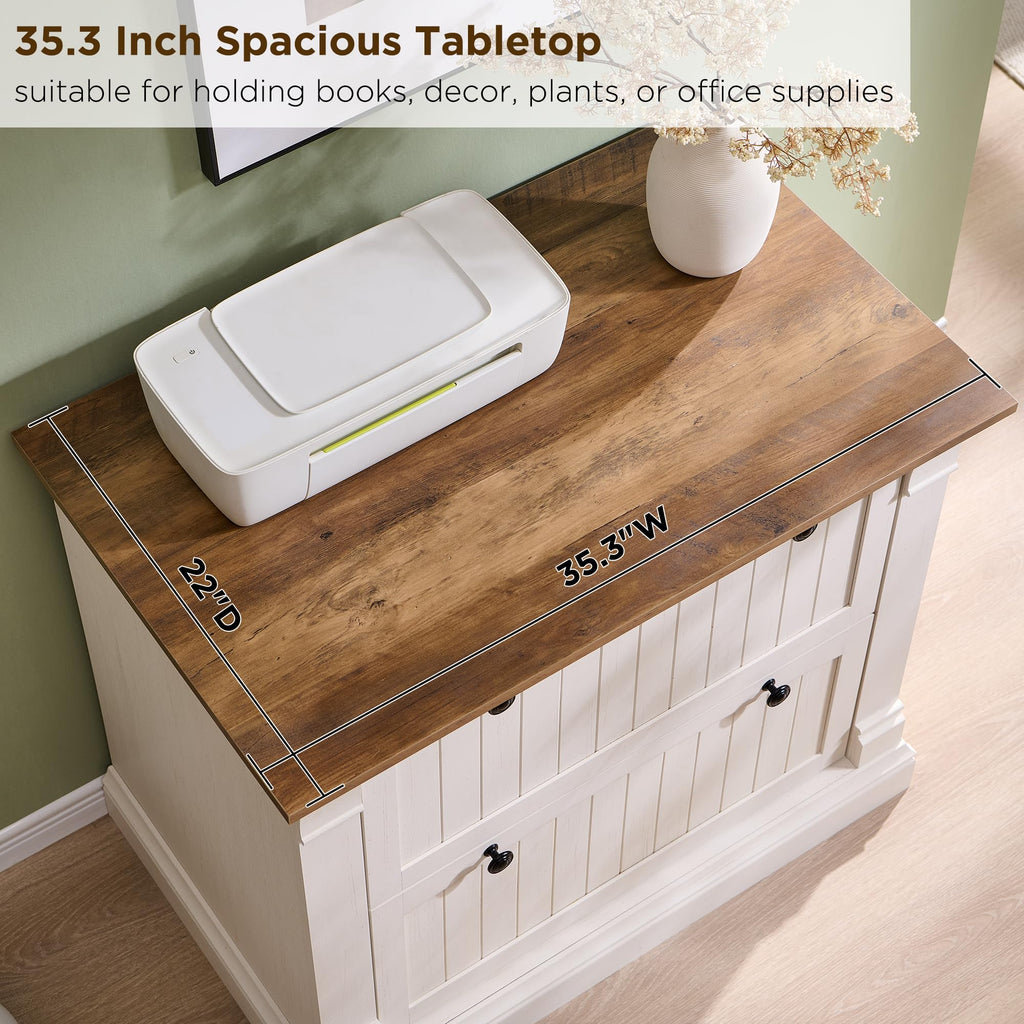 Antique White 2 Drawer File Cabinet C5069