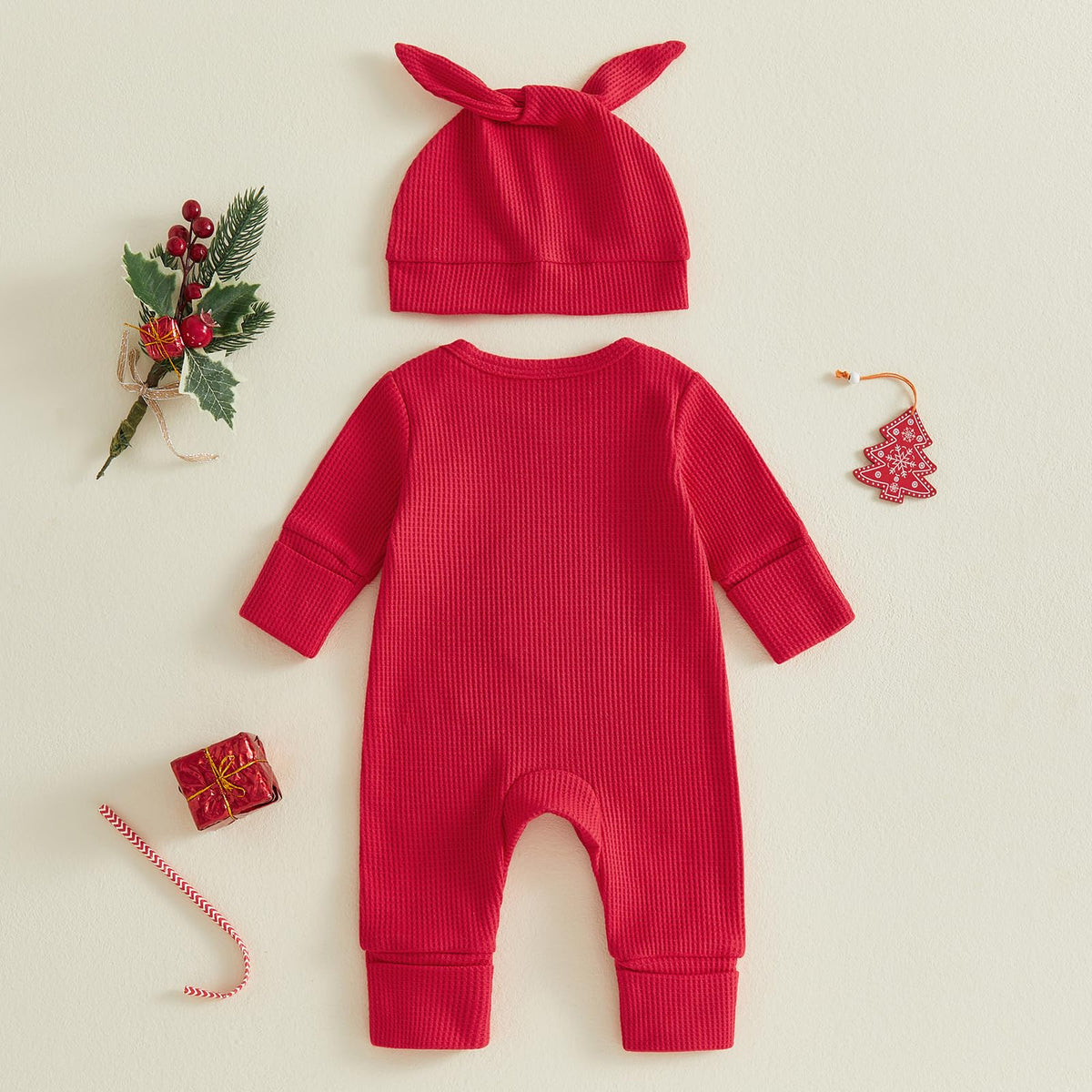 Christmas Baby Romper Jumpsuit Hat Set X4132