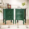 Green Nightstand Set of 2 Wood H6049